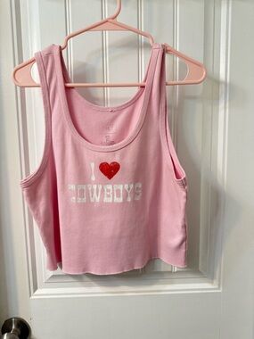H&M Pink Tank with Red Heart Graphic